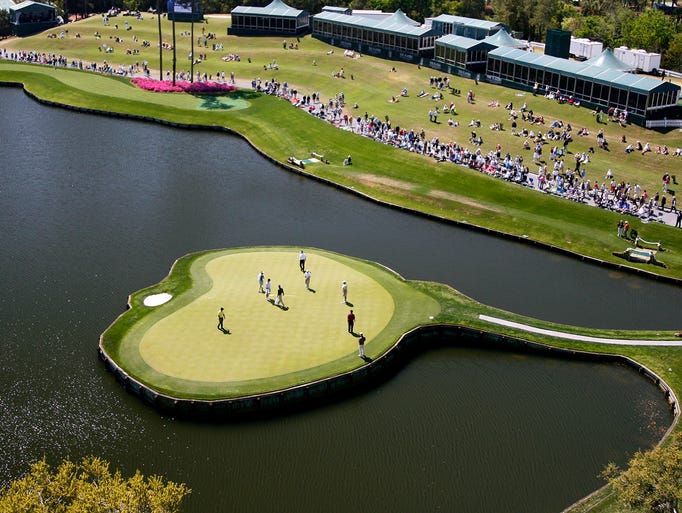 The 17th hole at the TPC Sawgrass