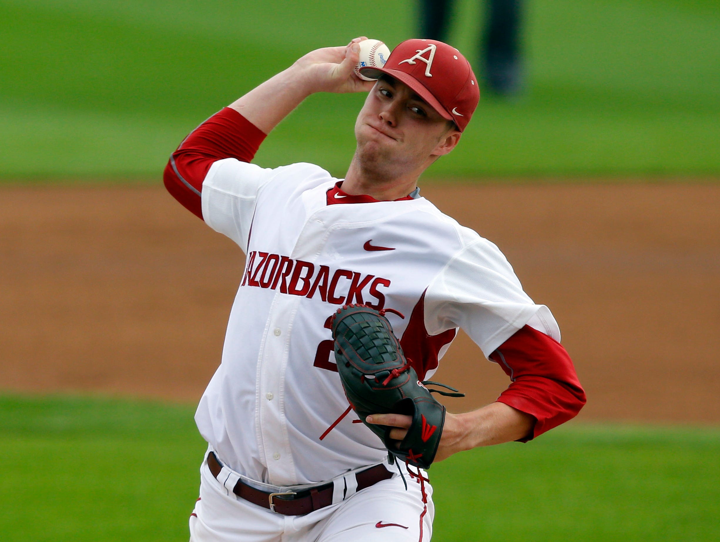Mountain Home High grad Trey Killian got the start for Arkansas, but didn’t figure in the decision after giving up eight hits with three runs (all earned) and five strikeouts over five innings. The Hogs rallied past Oral Roberts, 8-6, to win their opening game at the Stillwater Regional on Friday.