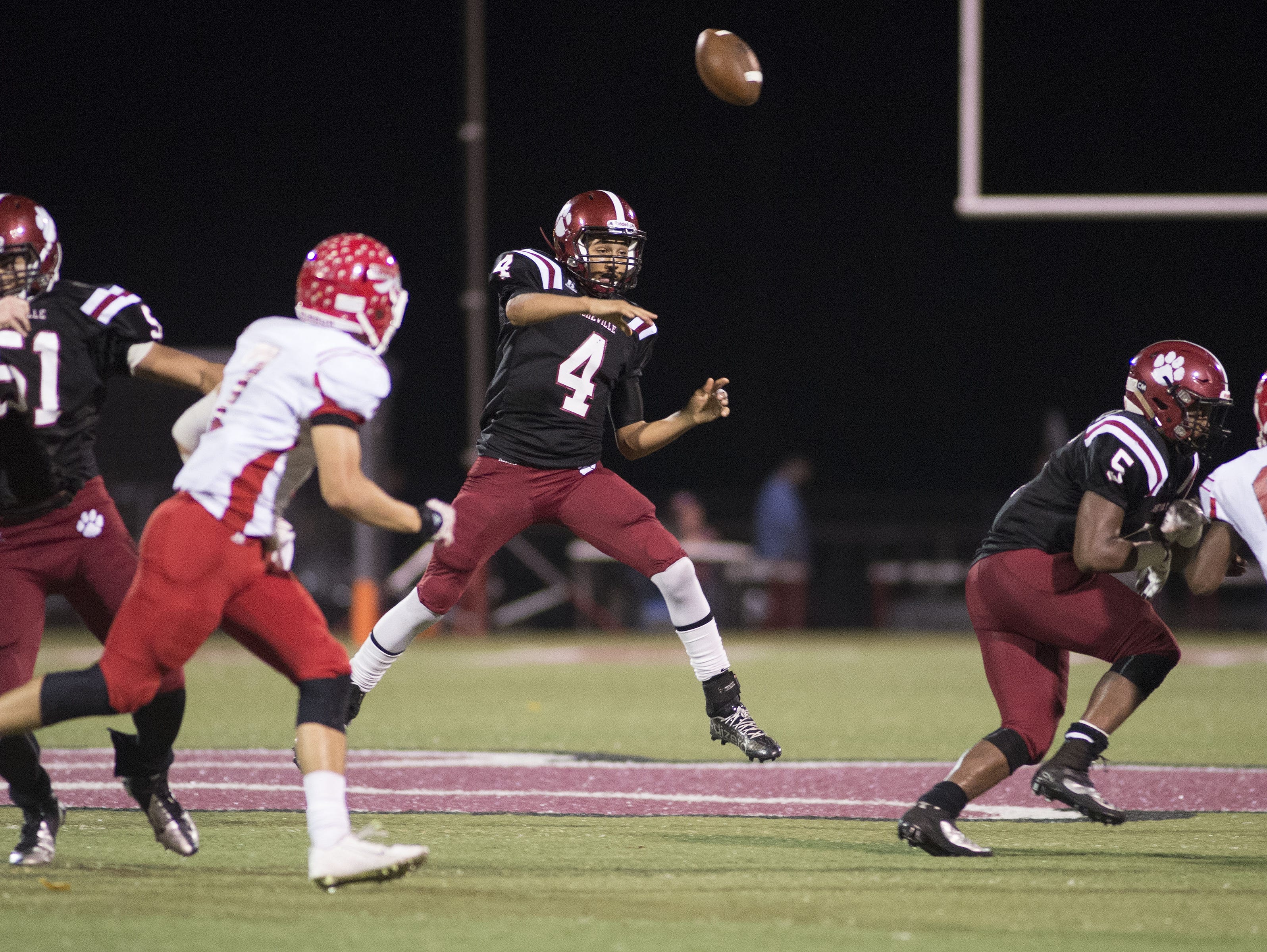 Asheville High's Devon Davidson (4) passed for more than 1,600 yards in 2015.