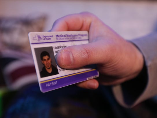Andrew Greenspan shows his state-issued medical marijuana