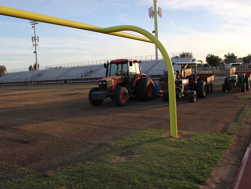 Phoenix Mountain Pointe's football field undergoes construction thanks to the Arizona Cardinals.
