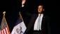 Republican presidential candidate Rick Santorum waves