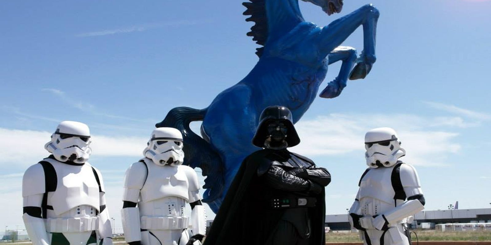darth vader leading stormtroopers