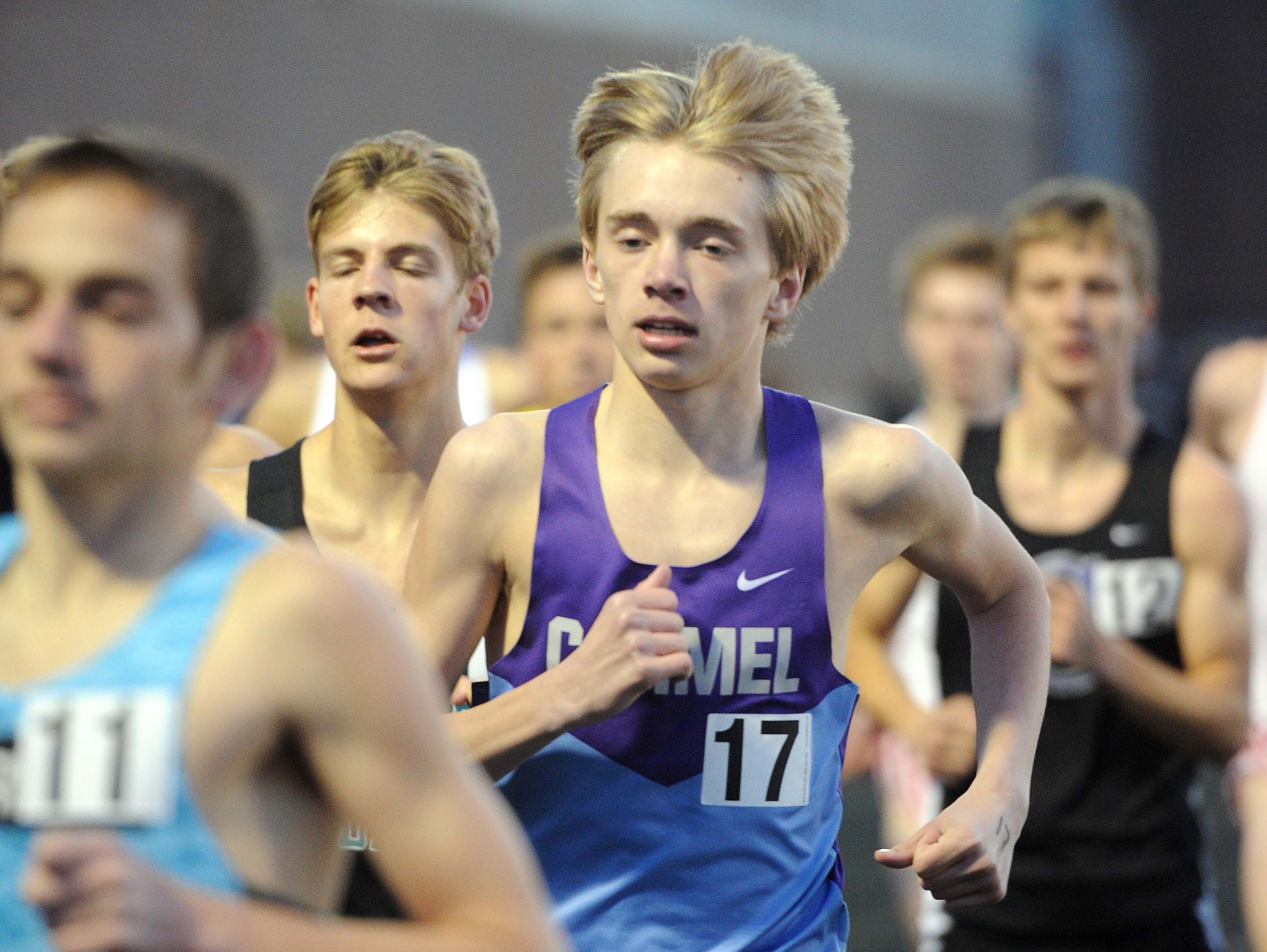 Carmel's Ben Veatch in a race in 2014, when he was the state boys cross country champion.