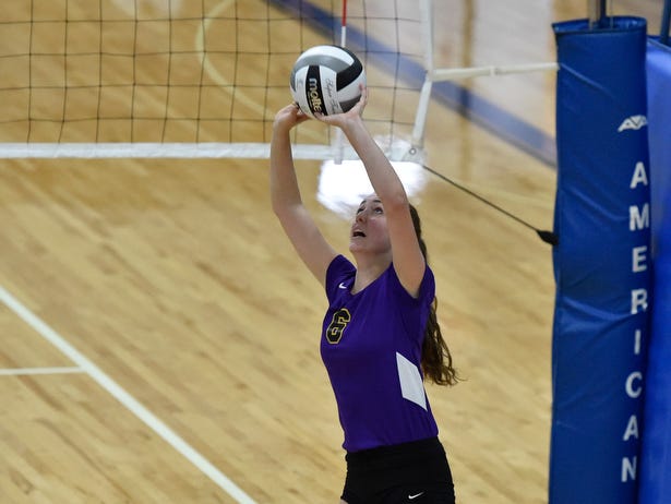 Lexington sophomore setter Olivia Kearns sets up a ball during Saturday's regional championship match against Ottawa-Glandorf. Lady Lex will face Chardon Notre Dame-Cathedral Latin on Thursday at 4 p.m. at Wright State