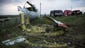 The wreckage from a Malaysia AIrlines jet rests near Shaktarsk.