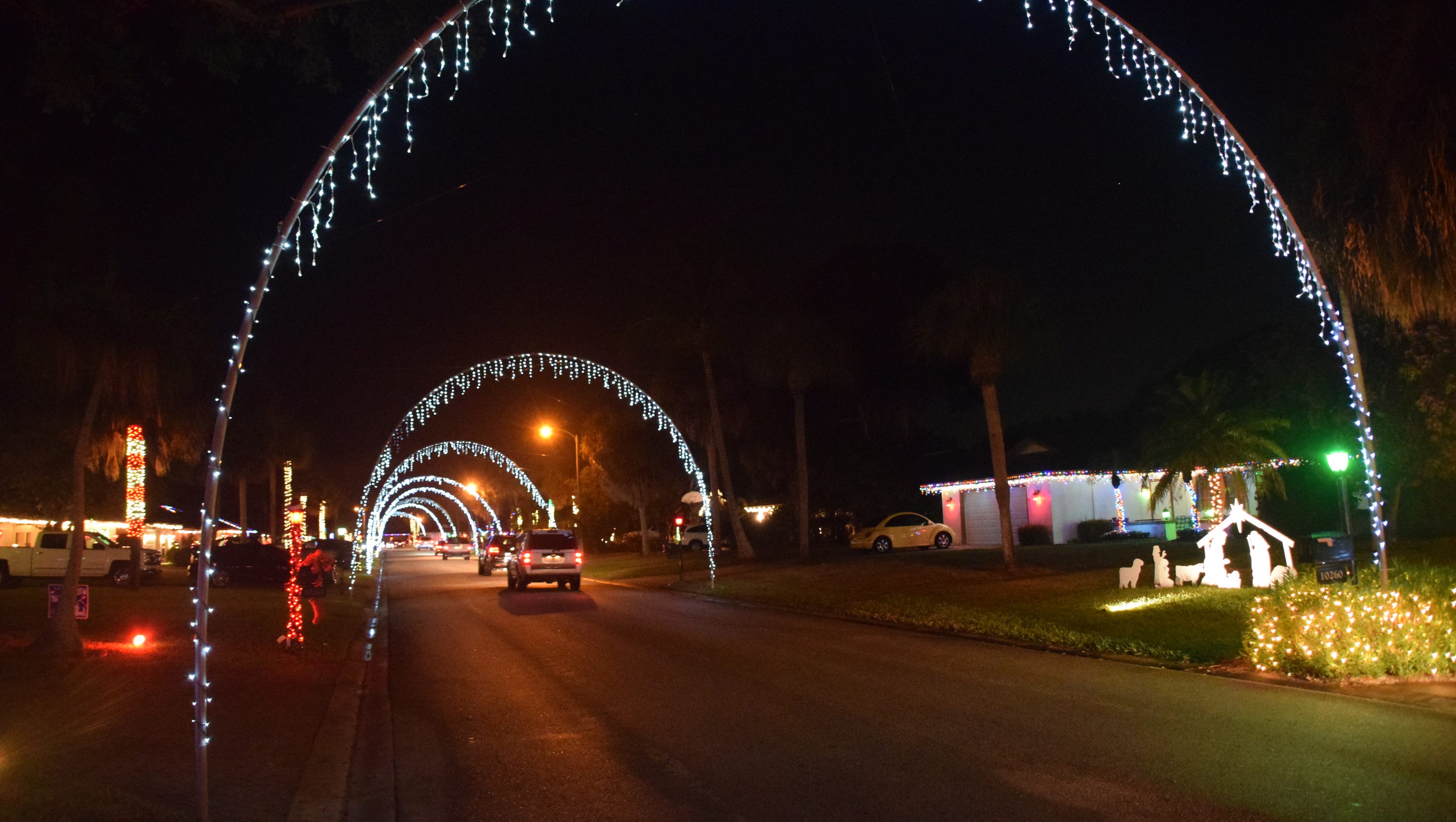 Victoria Park in Naples lights bright during the holidays