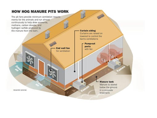 A detailed graphic on how a hog manure it operates