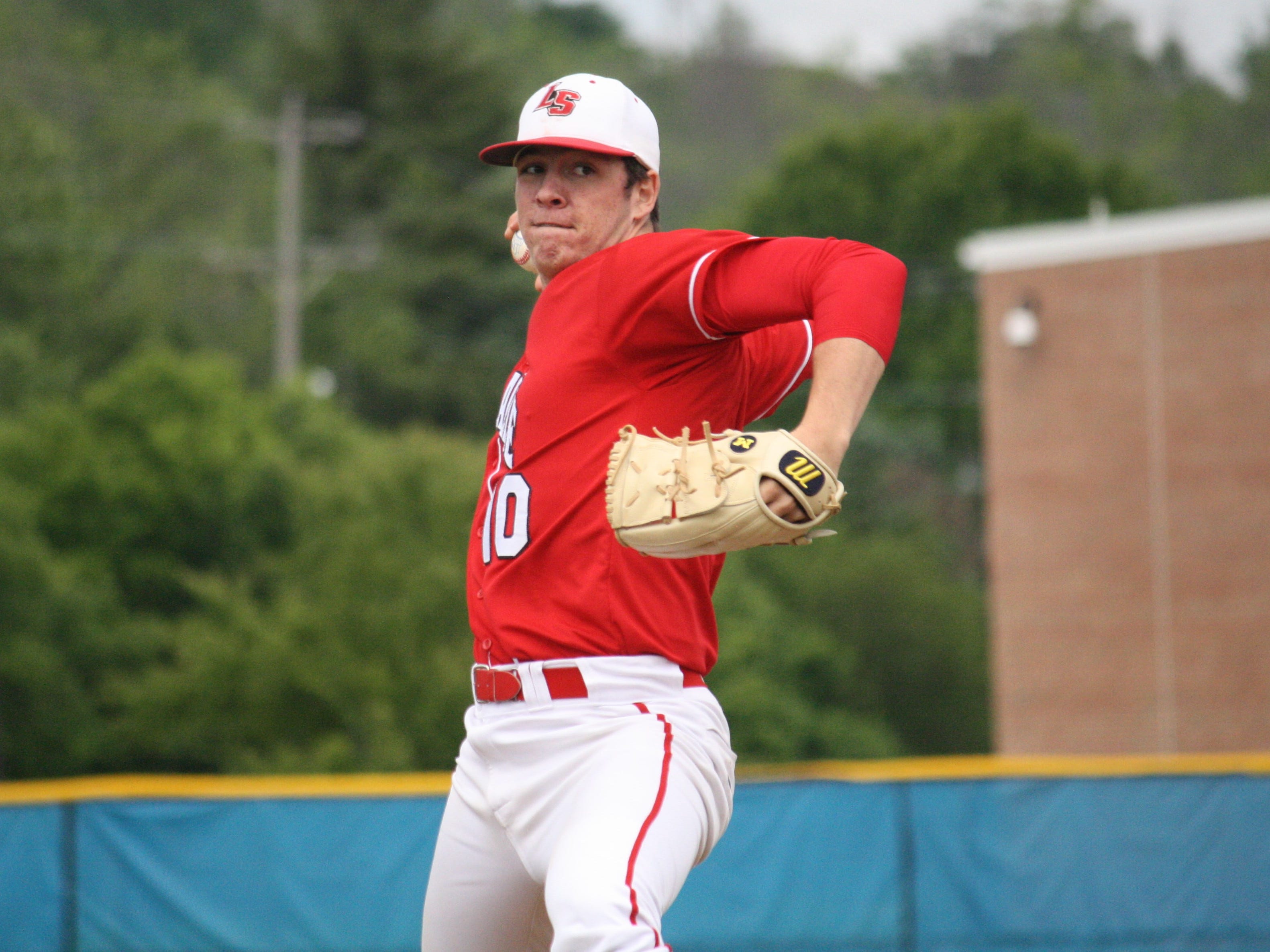 La Salle High School senior pitcher Nick Ernst threw a complete-game shutout in a 1-0 win over Elder in a Division I sectional final at Hamilton on May 21.