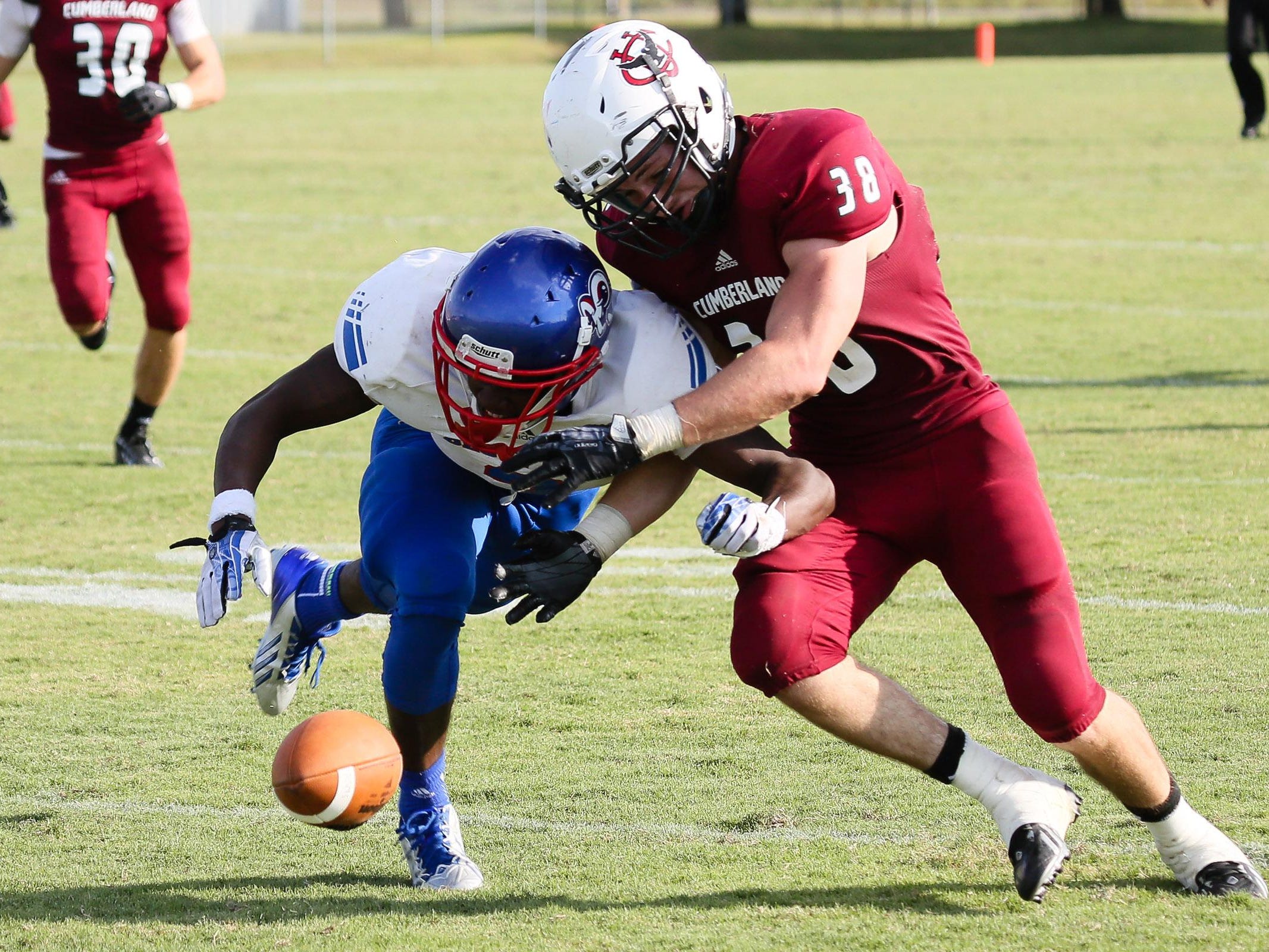Cumberland’s Nathan Jernigan has received the Tennessee Sports Writers Association’s Defensive Football Player of the Week twice this season.