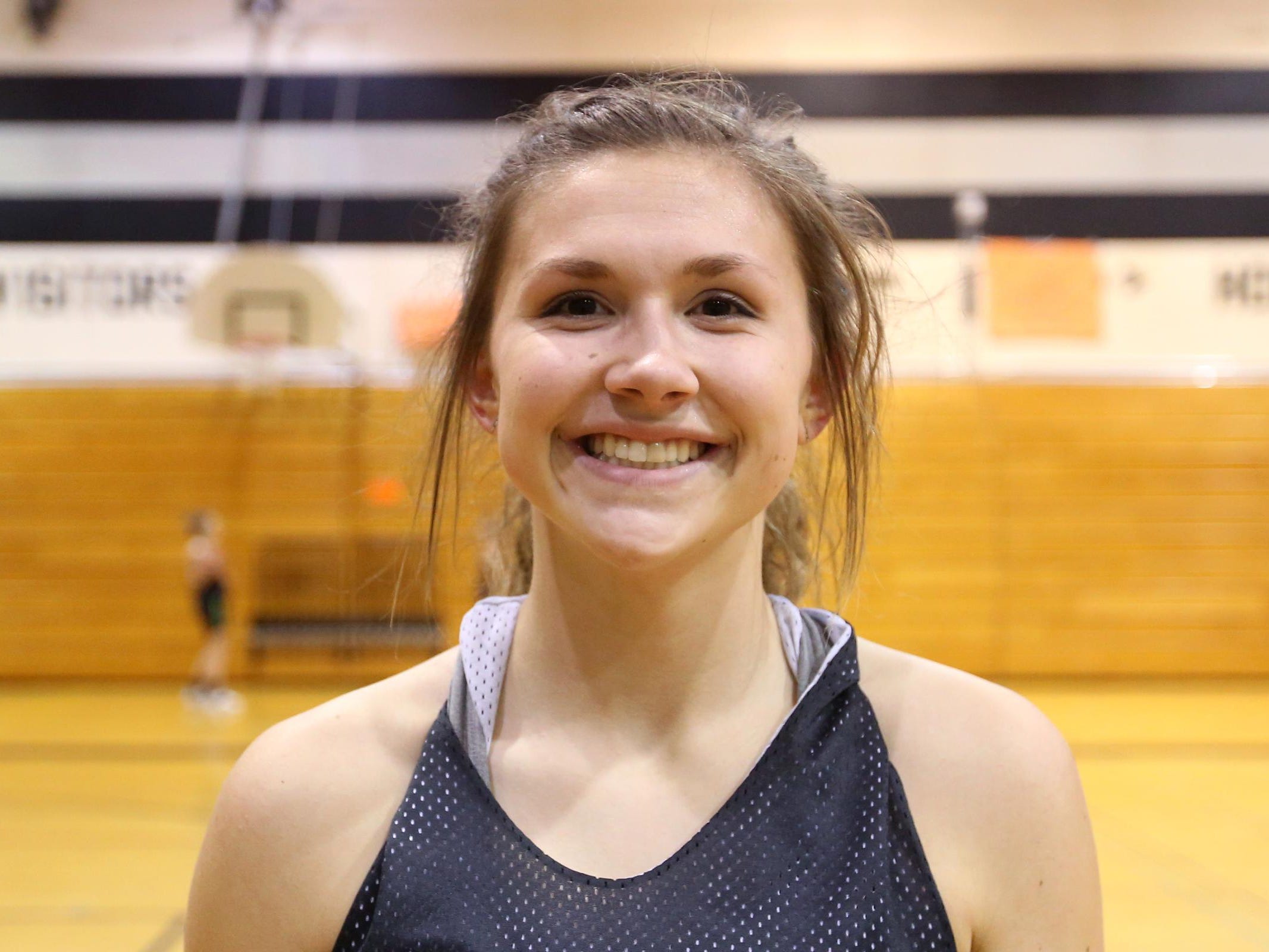 Senior Kayce McLaughlin, with the Silverton girl's basketball team, on Monday, Dec. 12, 2016.