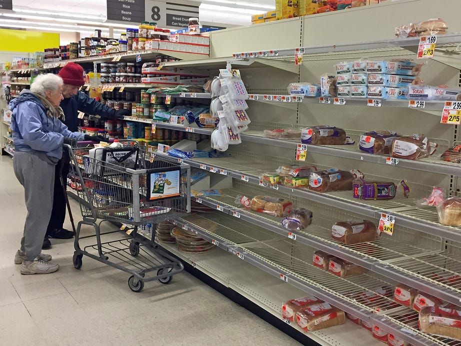 The bread aisle was low on stock at the Dobbs Ferry