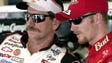 Dale Earnhardt Jr., right, stands with his dad Dale