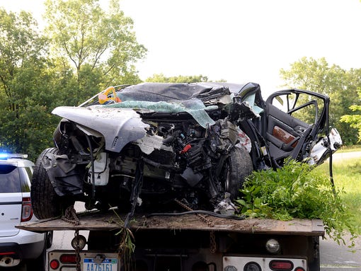 A car involved in a fatal crash on the northbound U.S.