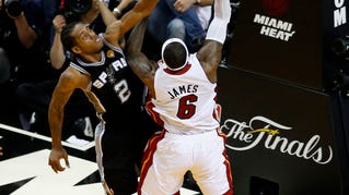 Heat forward LeBron James didn't have much to pass to during Game 4 of the NBA Finals.