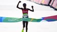 Jemima Jelagat Sumgong of Kenya celebrates after winning