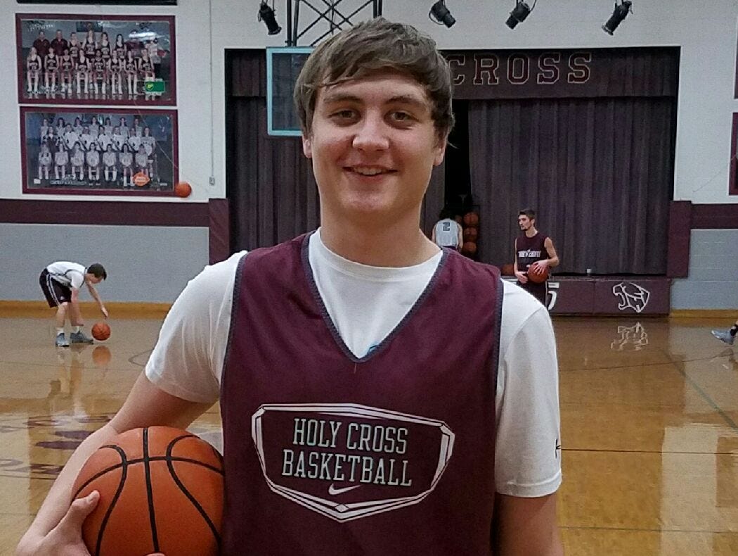 Holy Cross basketball player Ethan Driskell