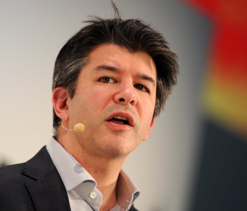 A picture taken on January 18, 2015 shows Travis Kalanick, co-founder of the US transportation network company Uber, speaking during the opening of the Digital Life Design (DLD) Conference in Munich.