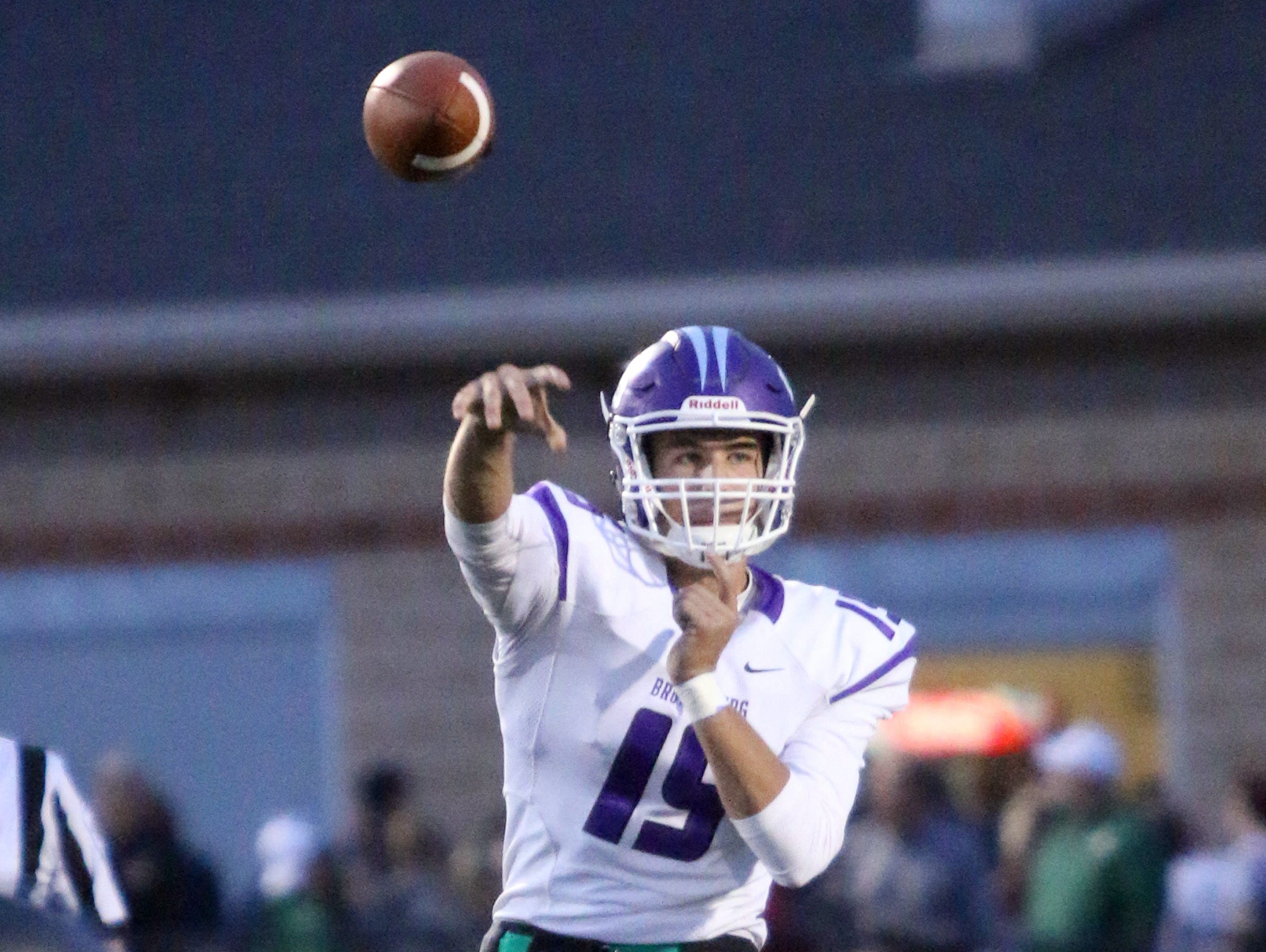 Brownsburg quarterback Hunter Johnson threw for five touchdowns and 302 yards in Friday's 38-25 win over Zionsville.