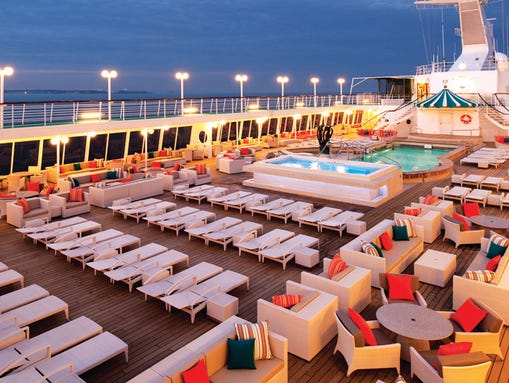 The pool area on a Crystal cruise ship.