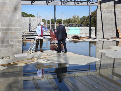 Germantown school superintendent Jason Manuel (left)