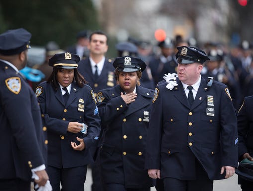 Mourners Line Up At Wake For Slain Nypd Officer