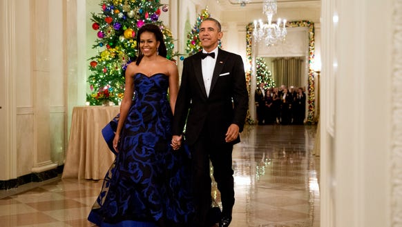 President Obama and First Lady Michelle Obama arrive