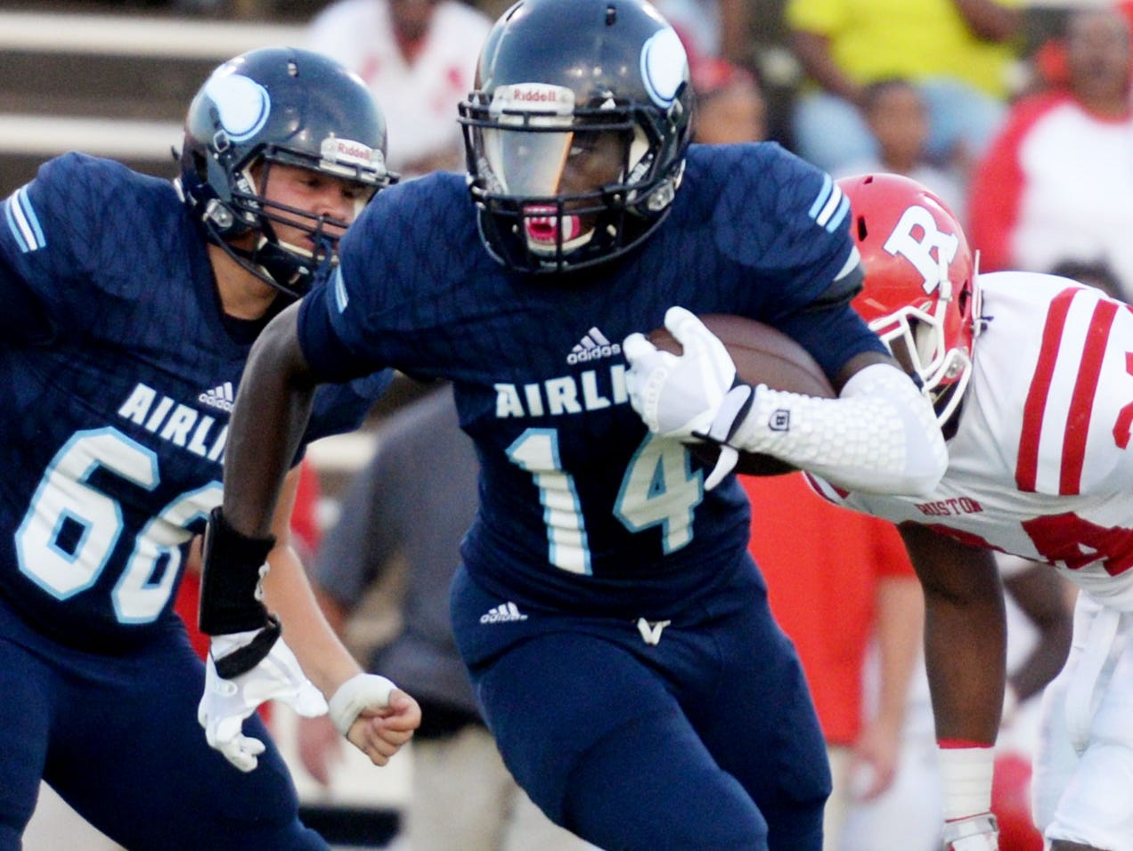 Airline's Coby Mcgee during their game against Ruston Friday evening at Airline High School.