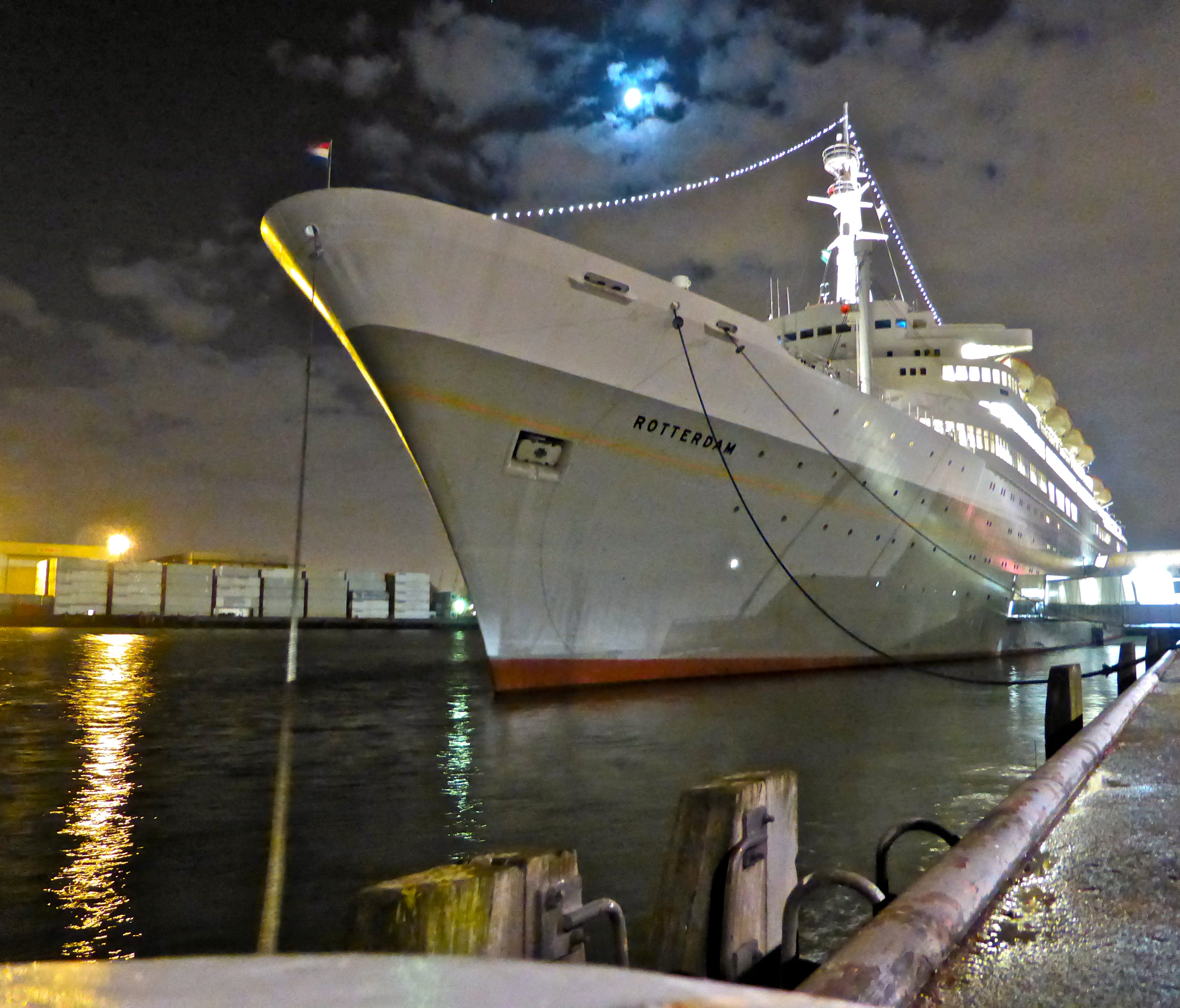 Restored to its original gray hulled livery, the Rotterdam looks as magnificent as  ever in its new function as a hotel, museum and convention center.