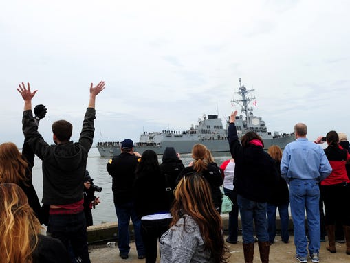 The destroyer Winston S. Churchill leaves Norfolk,