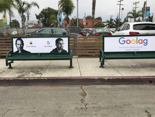 Side by side posters at a Venice Beach, California