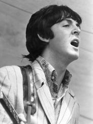 Paul McCartney performs at Crosley Field.