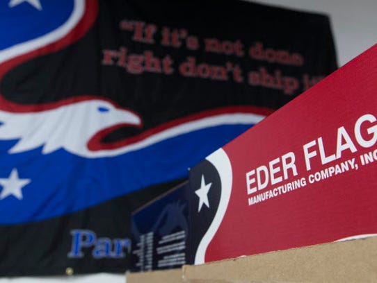 Flags ready for shipping are shown May 25, 2016, at