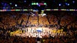 The court before game one of the NBA Finals between