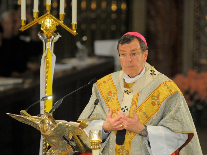 Detroit Archbishop Allen Vigneron leads a Mass of Thanksgiving,
