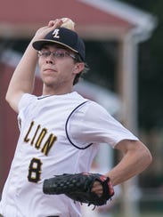 Red Lion's Kent Walker throws a pitch during the fourth