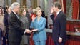 Sen. Hillary Clinton poses for a ceremonial swearing-in
