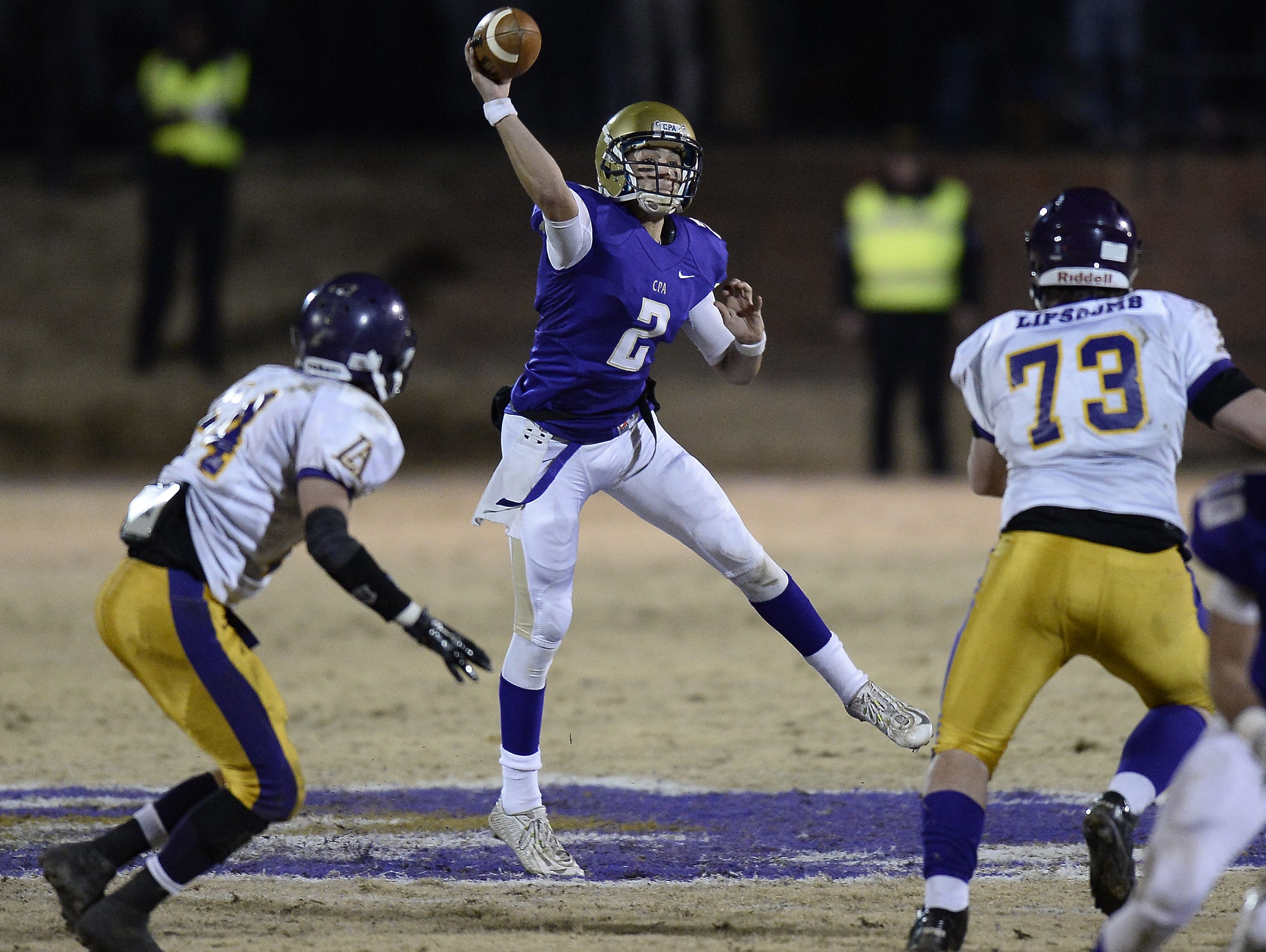 CPA quarterback Zack Weatherly (2) attempts a pass during a contest last season.