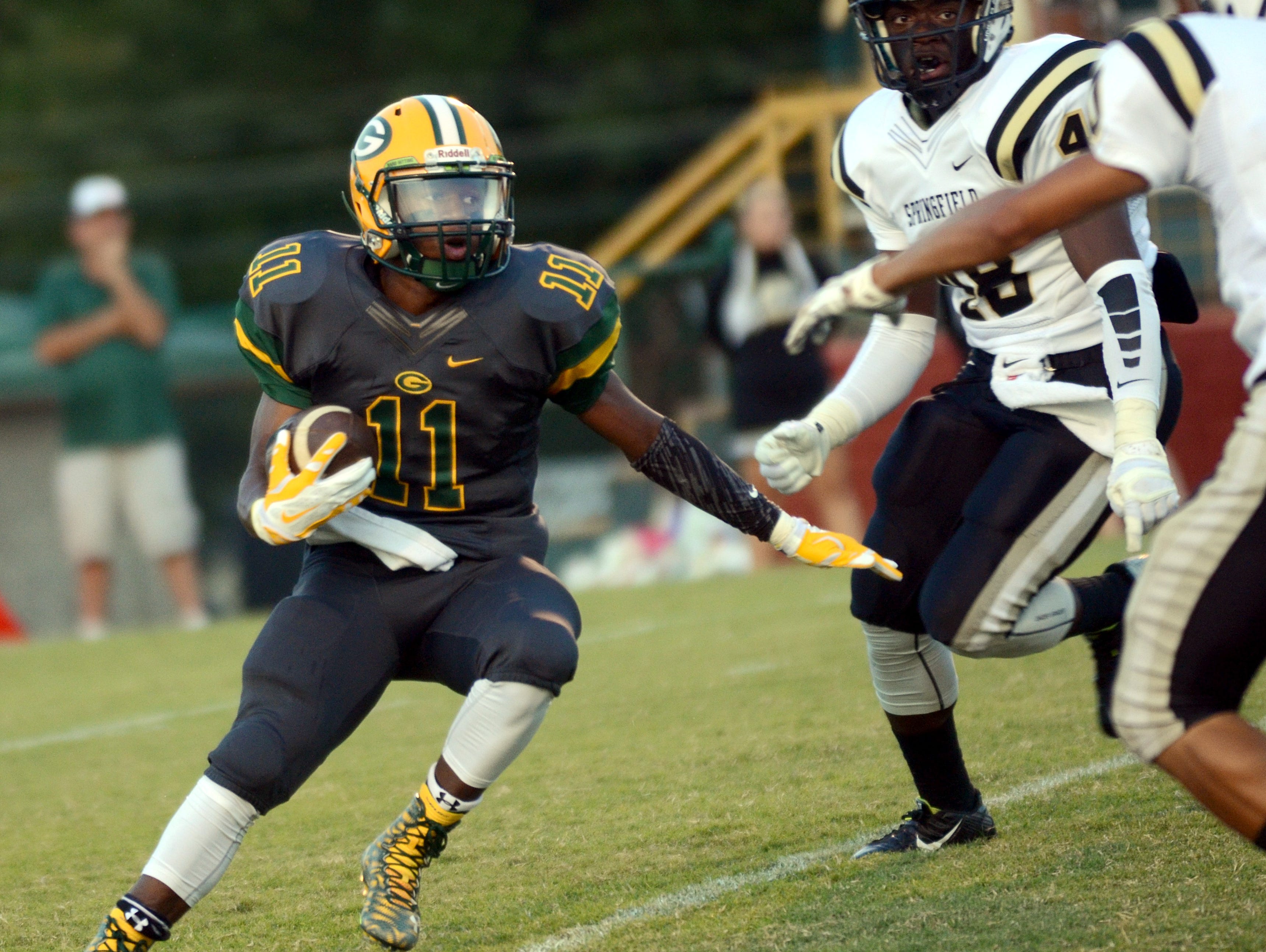 Gallatin senior Dezmond Chambers caught three touchdown passes in Friday's 50-49 overtime victory over visiting Henry County.