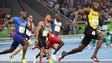 Usain Bolt (JAM) competes in the men's 200m final at