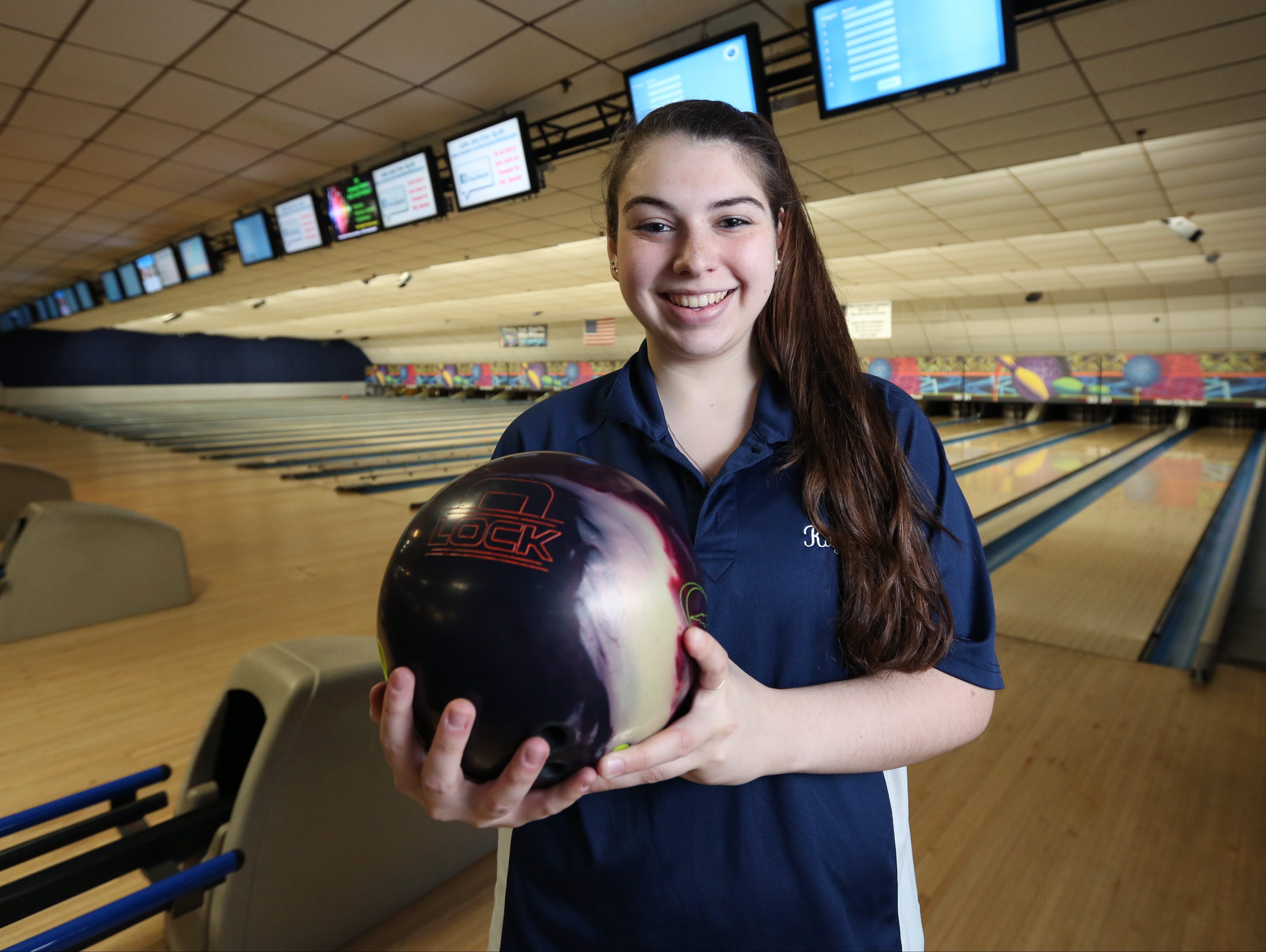 Rockland bowler of the year Kayla Dobrinski of Suffern at New City Bowl March 25, 2016.