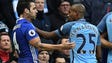 Manchester City's Fernandinho fights with Chelsea's