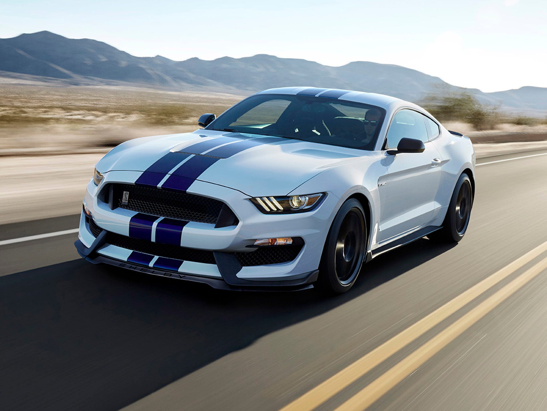 The all-new Shelby GT350 Mustang in Oxford White with