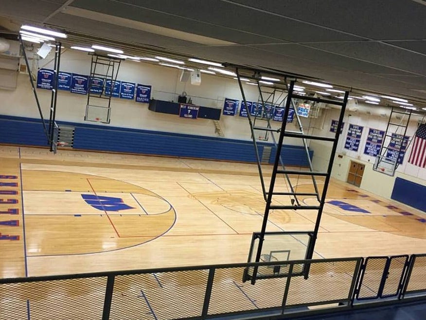 West Henderson's new gym floor.
