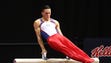 Alex Naddour competes on the pommel horse during day