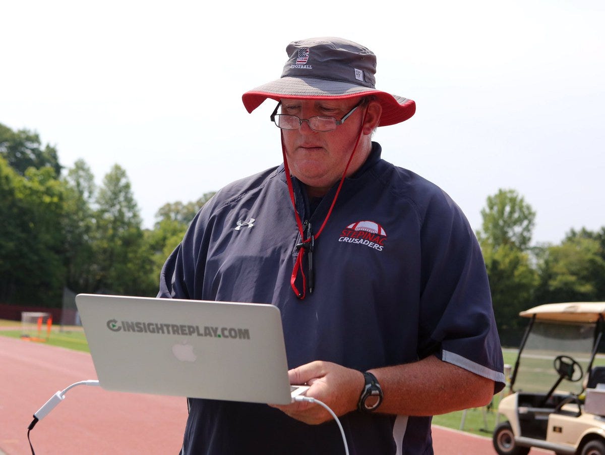Stepinac coach Mike O'Donnell is pictured during practice in 2015.