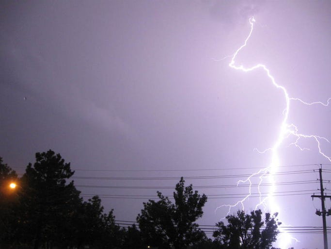 Lightning above A-West High School