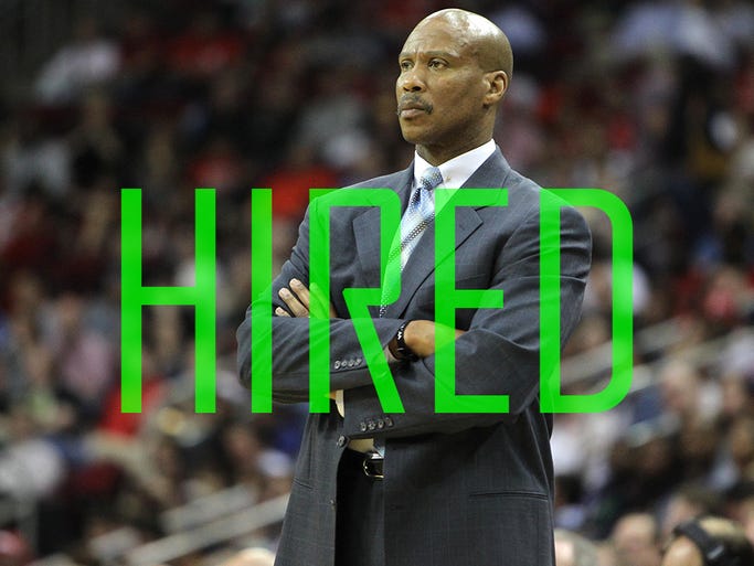 Byron Scott was hired by the Lakers after being fired a year ago by the Cavaliers. Scott, a great player for the Lakers in the 1980s and 1990s, has a 416-521 career record with three teams (Cleveland, New Orleans and New Jersey).