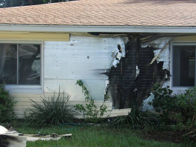 Clearwater Fire Rescue says Tuesday night's storms led to one house catching fire after it was struck by lightning.