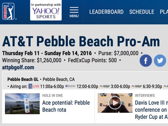 The PGA Tour-Yahoo Sports co-branded leaderboard on